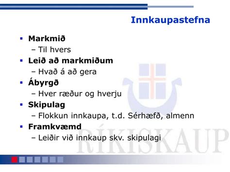 innkaupakerfi|Innkaupastefna .
